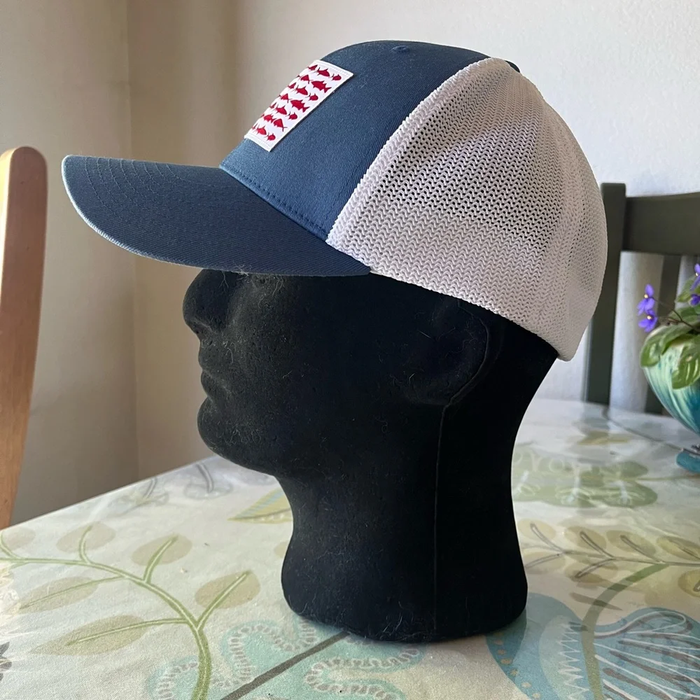 Colombia PFG FLEXFIT Fish Flag Mesh Baseball hat cap  EUC